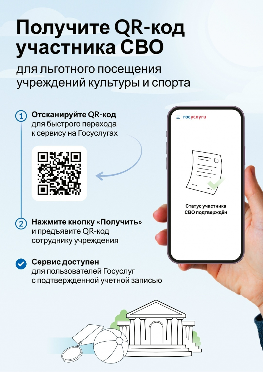 Новый цифровой сервис «QR-код для подтверждения статуса участника СВО»