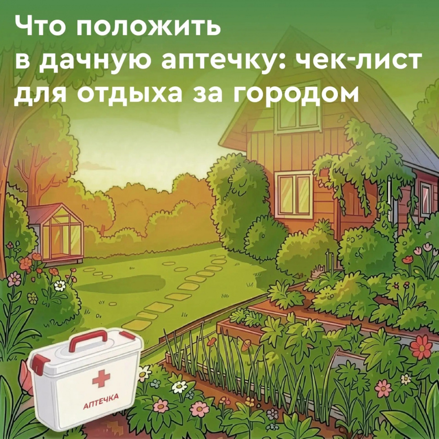 Собираясь на дачу, не забудьте аптечку!